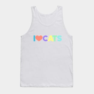 I Love Cats Kittens Cat Lovers (Rainbow) Tank Top